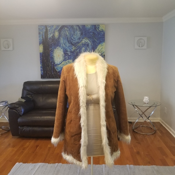 Wilsons Leather Jackets & Blazers - Reversible Suede/Faux Fur Coat